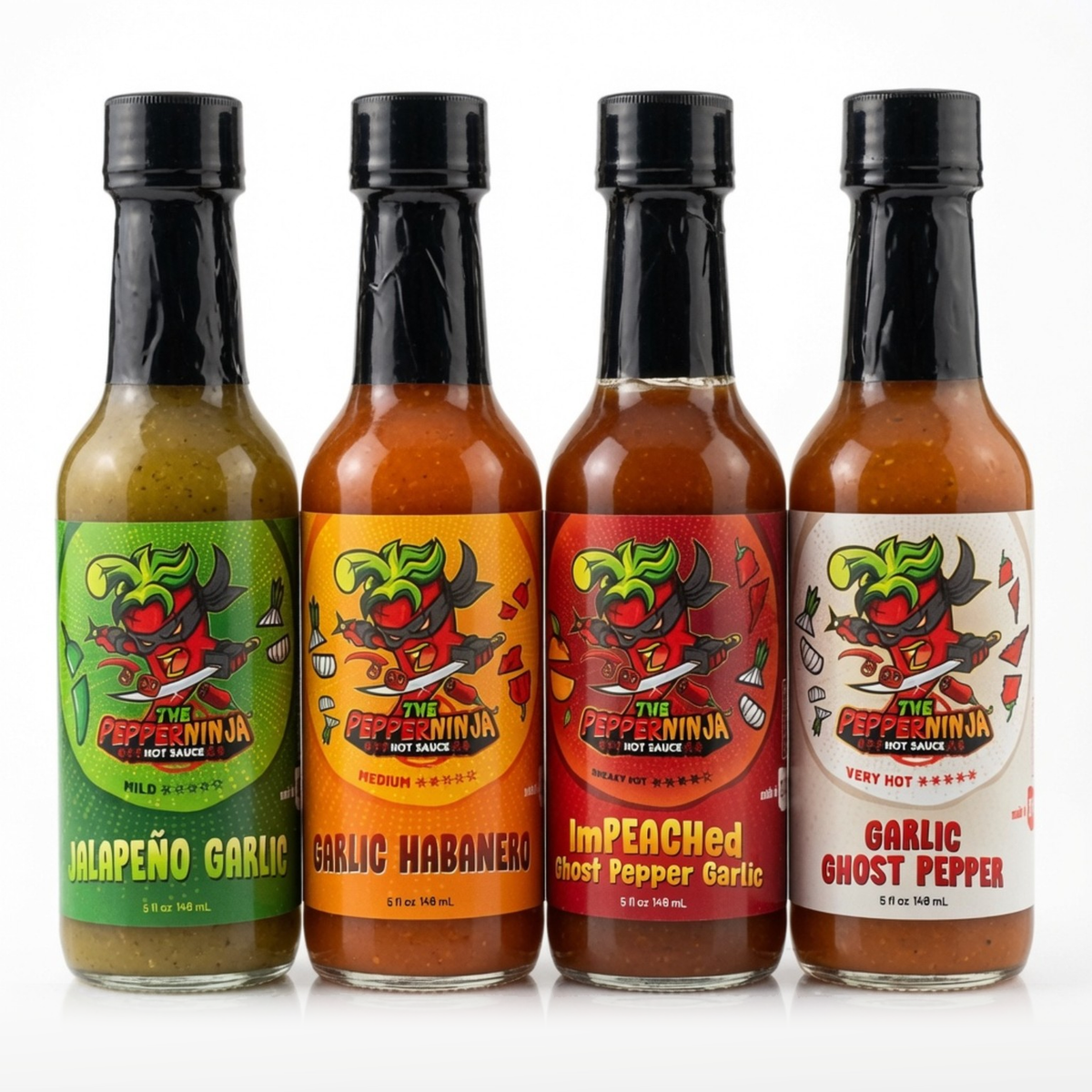 Garlic Hot Sauce Gift Pack – 4 Bottles