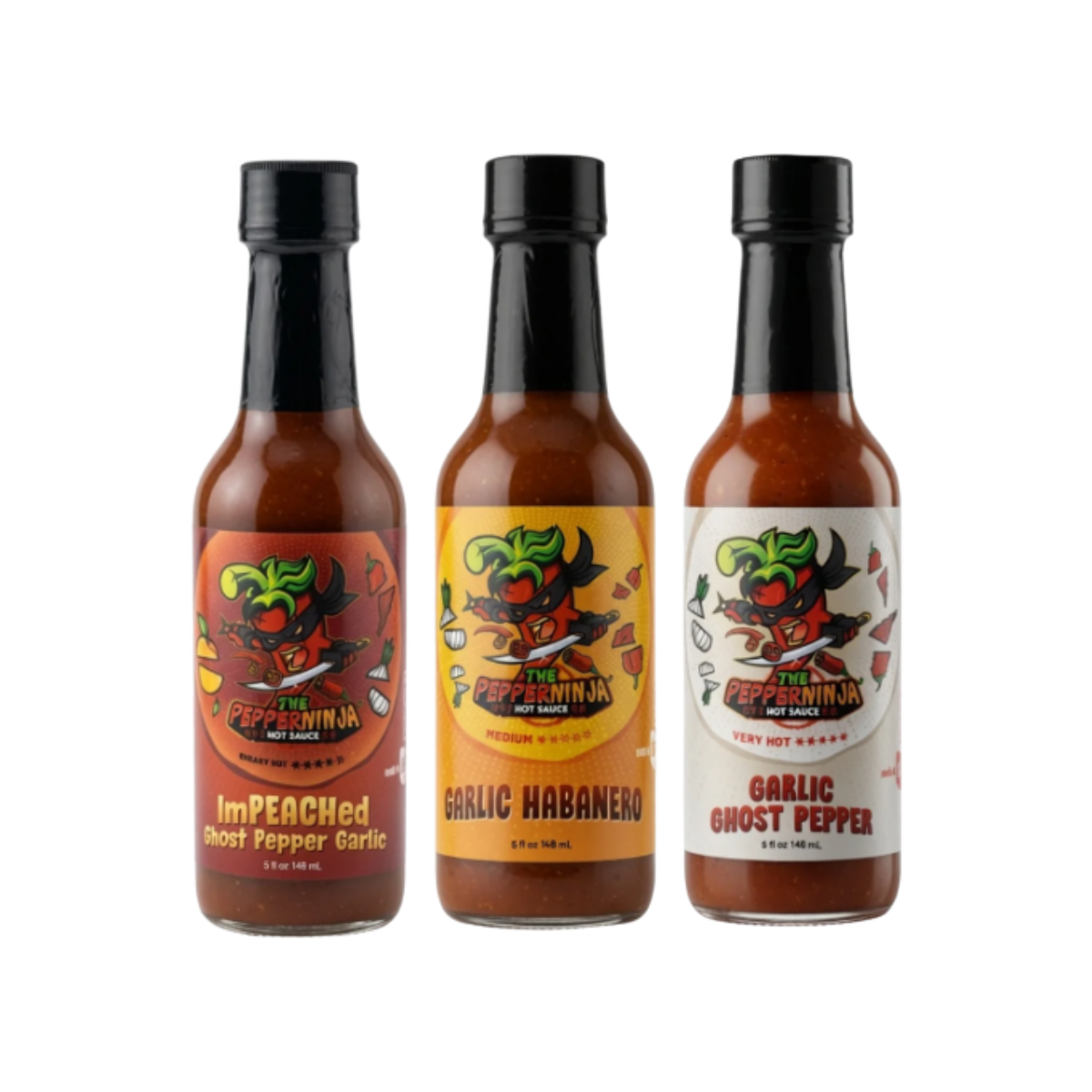 Fire & Heat Garlic Hot Sauce 3-Pack